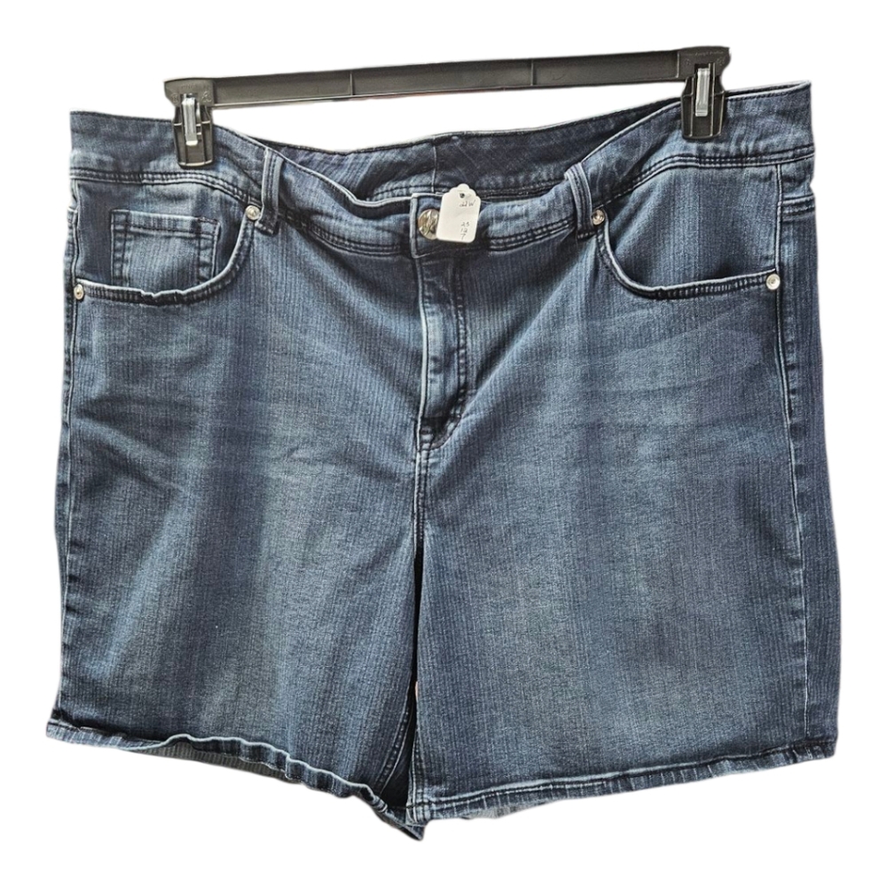 Blue Jean Shorts with Classic Fit and Clean Hem